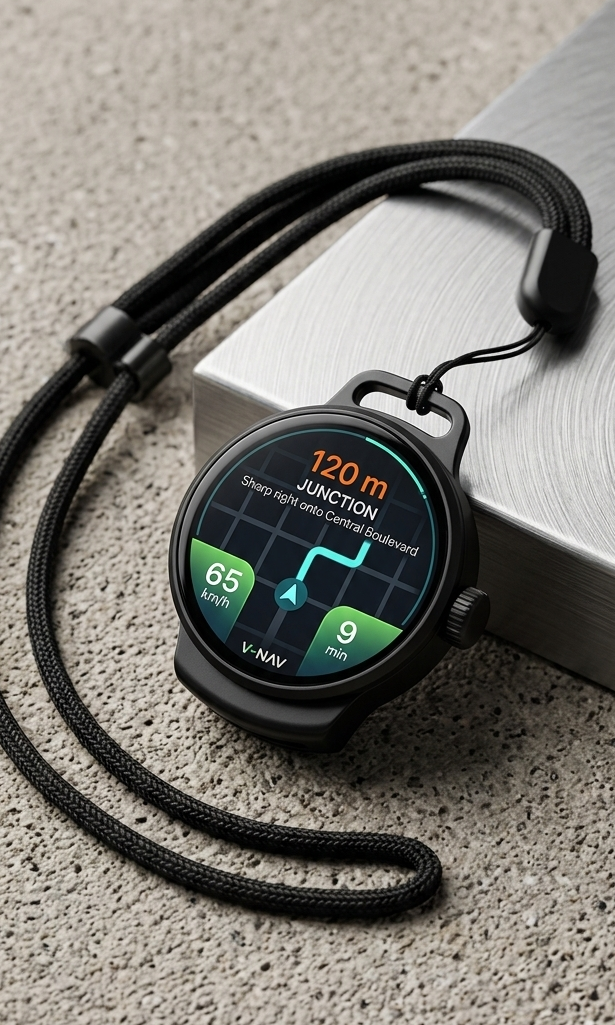 V-NAV smart HUD device — front view